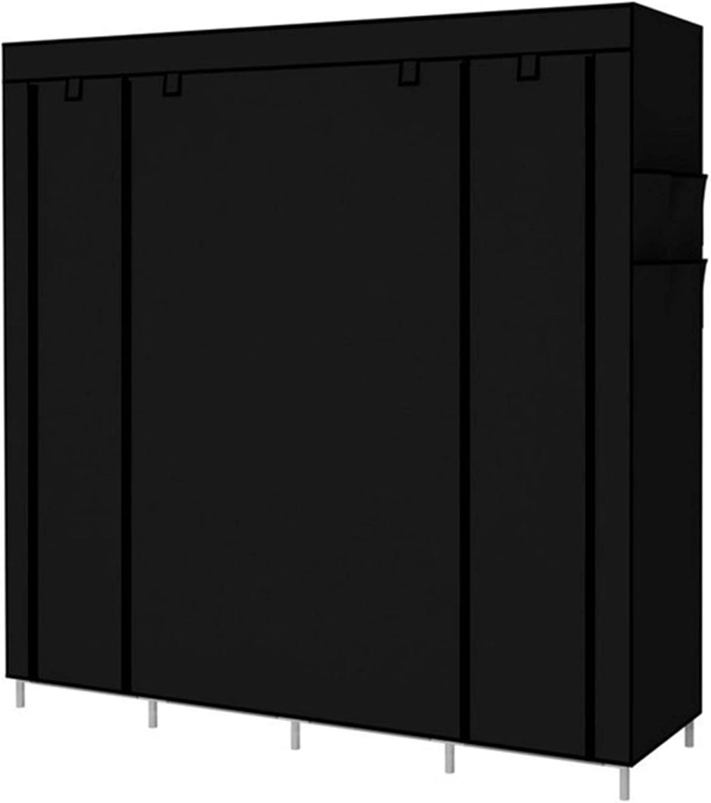 3 Door Folding Wardrobe Cupboard For Storage & Hanging Clothes with 13mm Metal Pipes thickness and fabric Cover
