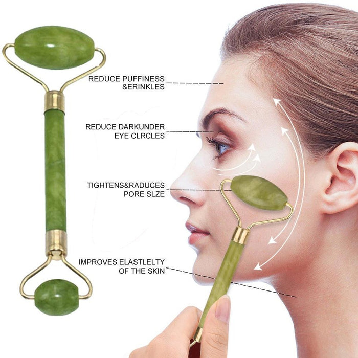 Jade Face Roller and Gua Sha Stone Set