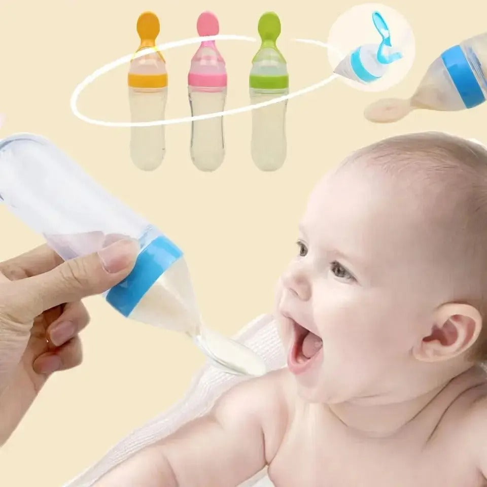 Silicone Baby Spoon Feeder Bottle
