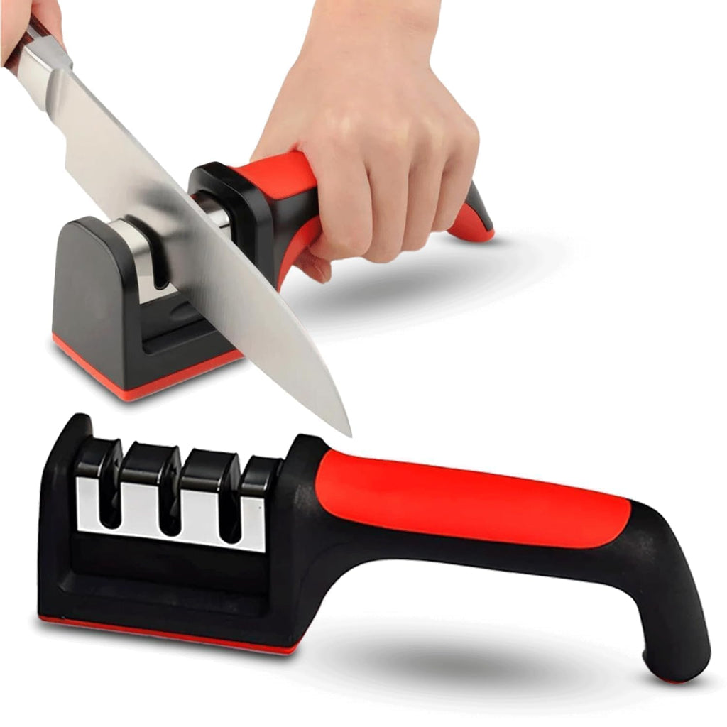 Professional Knife and Scissors Sharpener with Non-Slip Base