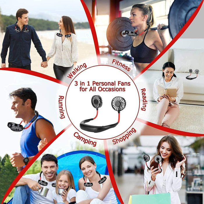 Portable Hanging Neck Fan, Hands-Free