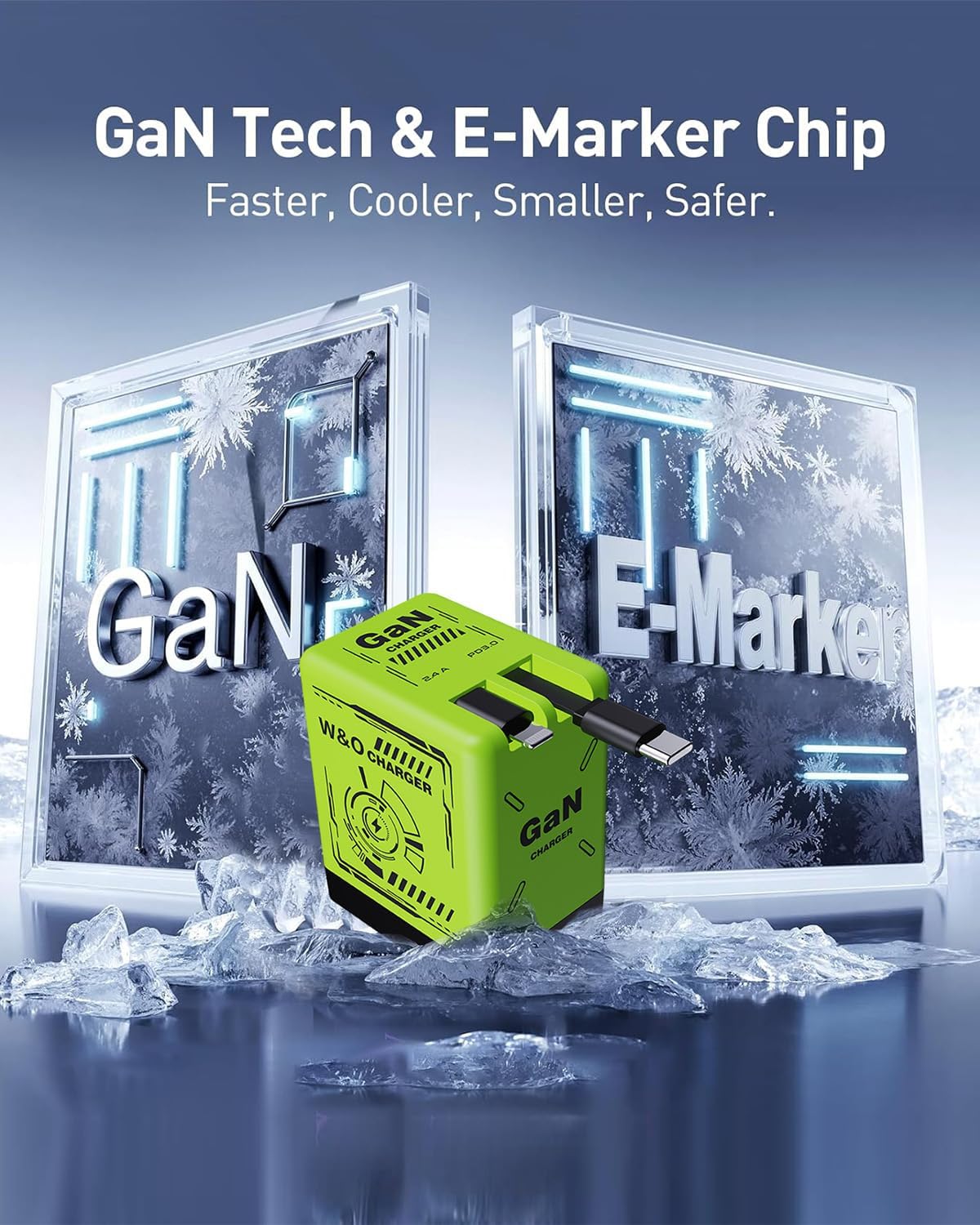 GaN Charger 2-in-1 gan Compatible with 120W Retractable  Charger