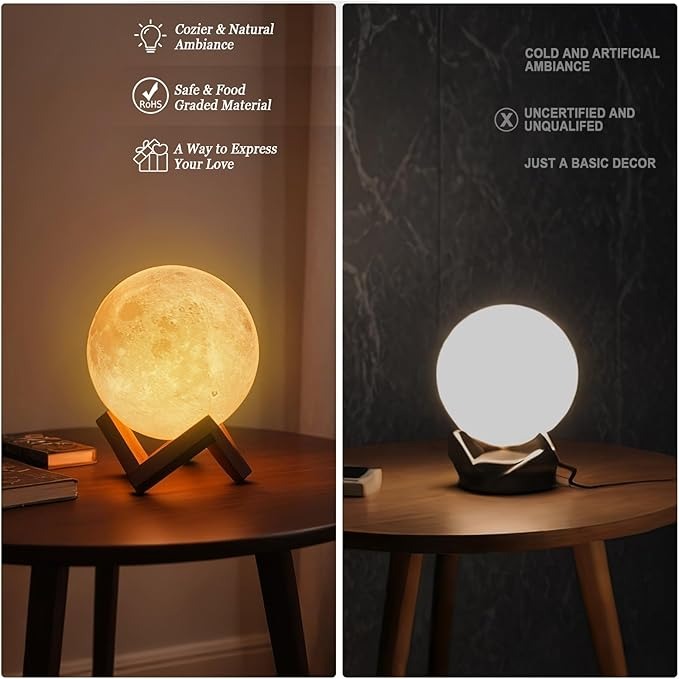 3D Moon Lamp 4.7 Inch Dual-Color LED Night Light