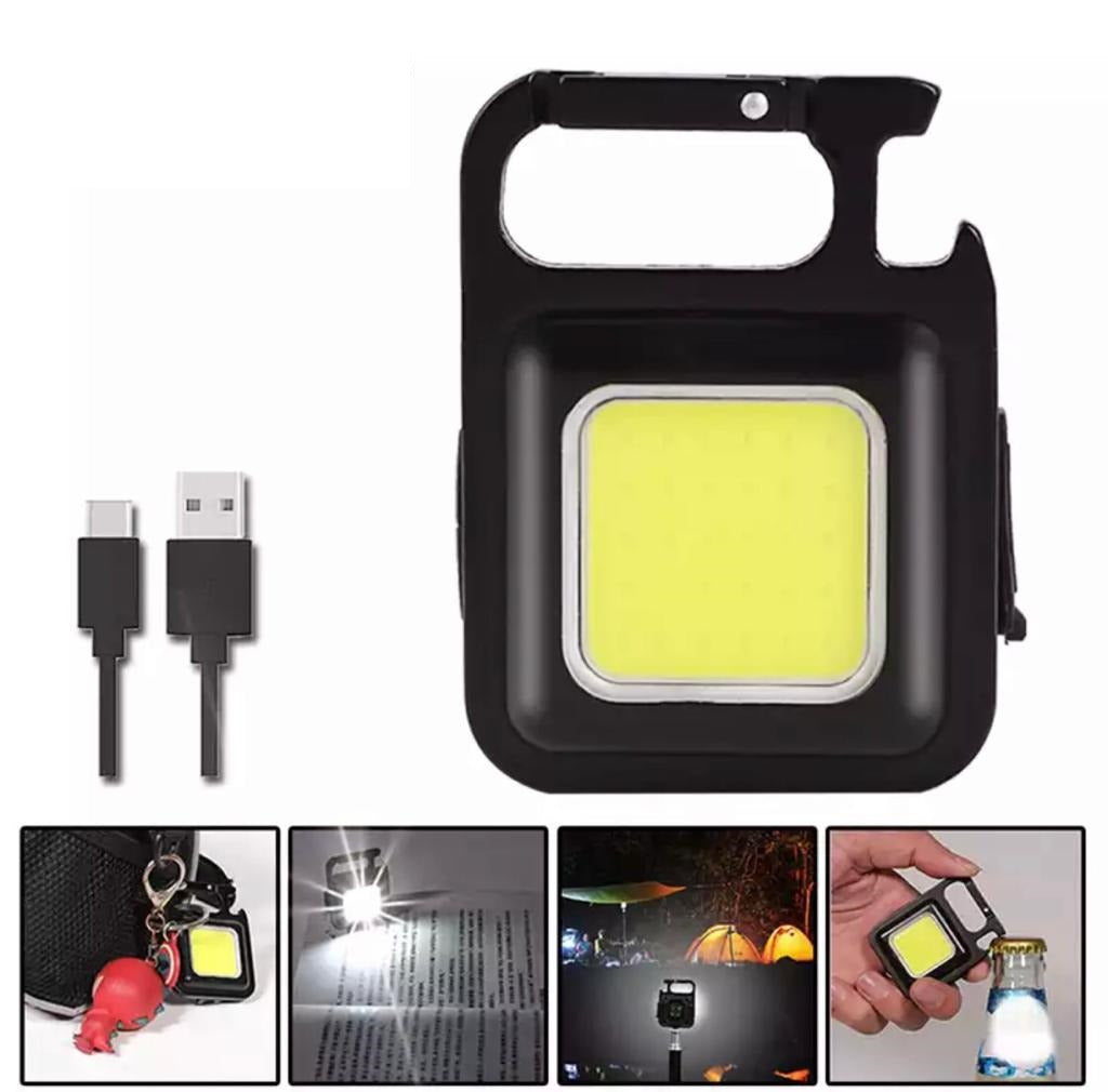COB LED Rechargeable Keychain Flashlight 800 Lumens