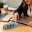 Light Up Keyboard Key Keychain Stress Relief Fidget Toy Clickable Button with LED Light