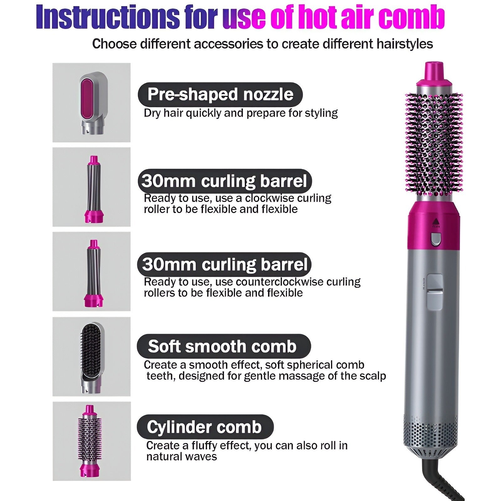 5-in-1 Hair Styler and Dryer Brush Set