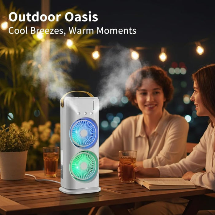Portable Air Cooler Mini Fan with 3 Mist Spray Modes