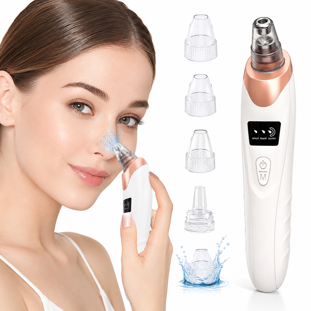 Rechargeable Electric Facial Cleansing Brush with 4 Interchangeable Brush Heads