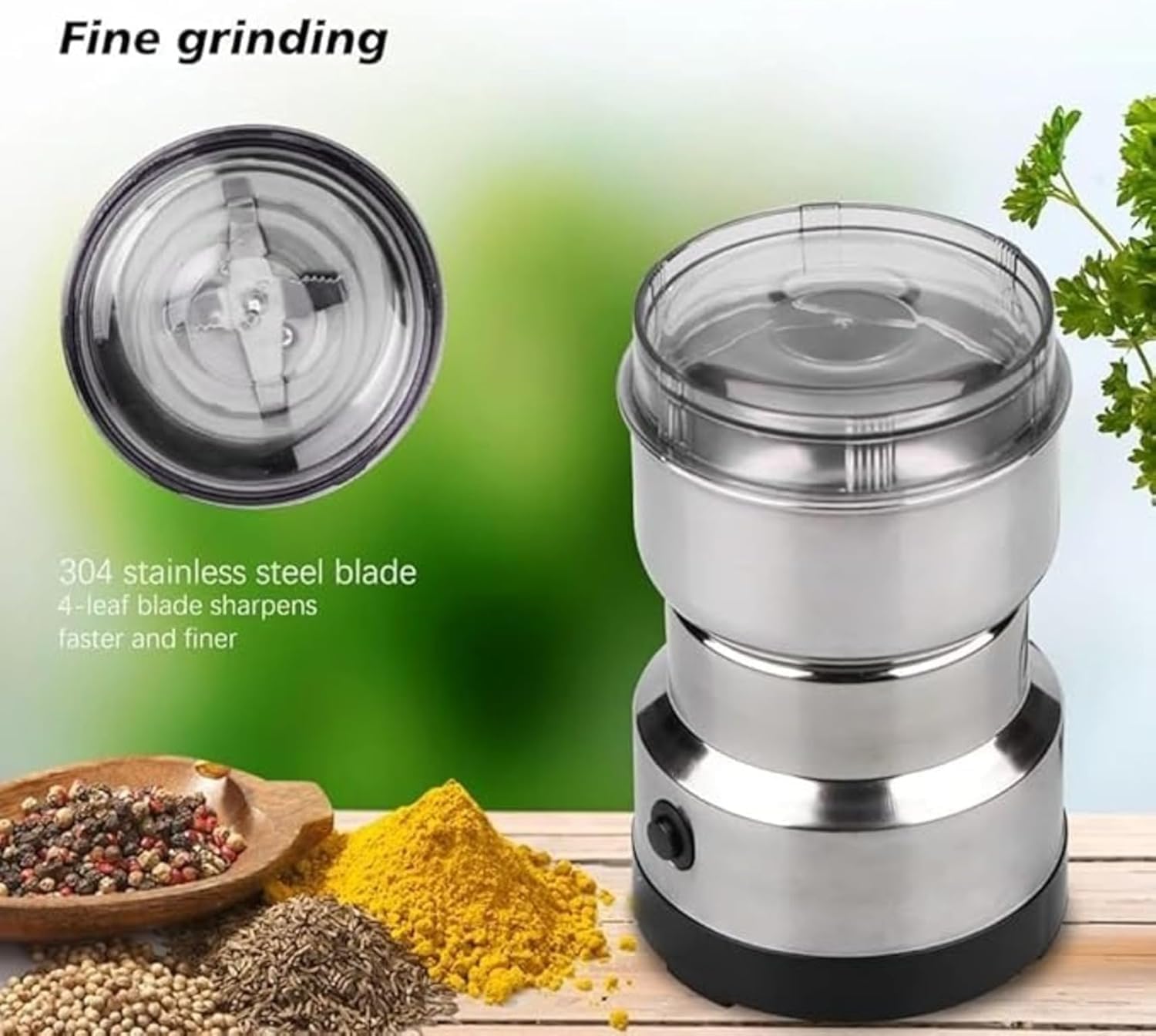 Electric Coffee and Spice Grinder with 4 Stainless Steel Blades