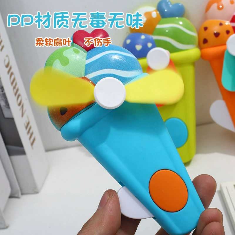 Hand Pressure Mini Fan for Kids, Cute Ice Cream Shape