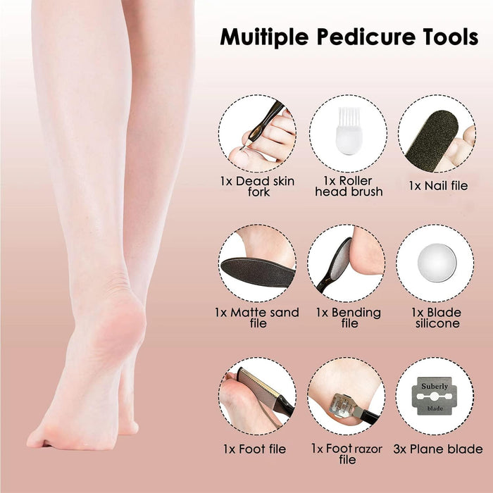 Electric Pedicure Foot File Callus Remover Rechargeable Foot Scrubber