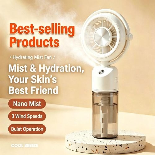Portable Misting Handheld Fan with Water Spray