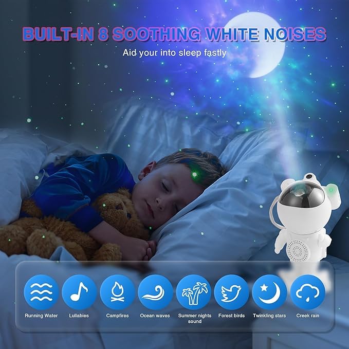 Astronaut Galaxy Star Projector Night Light with Bluetooth Speaker