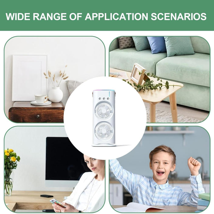 Portable Air Cooler Mini Fan with 3 Mist Spray Modes