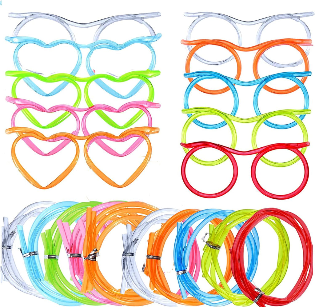 Crazy Glasses Drinking Straws for Kids & Adults