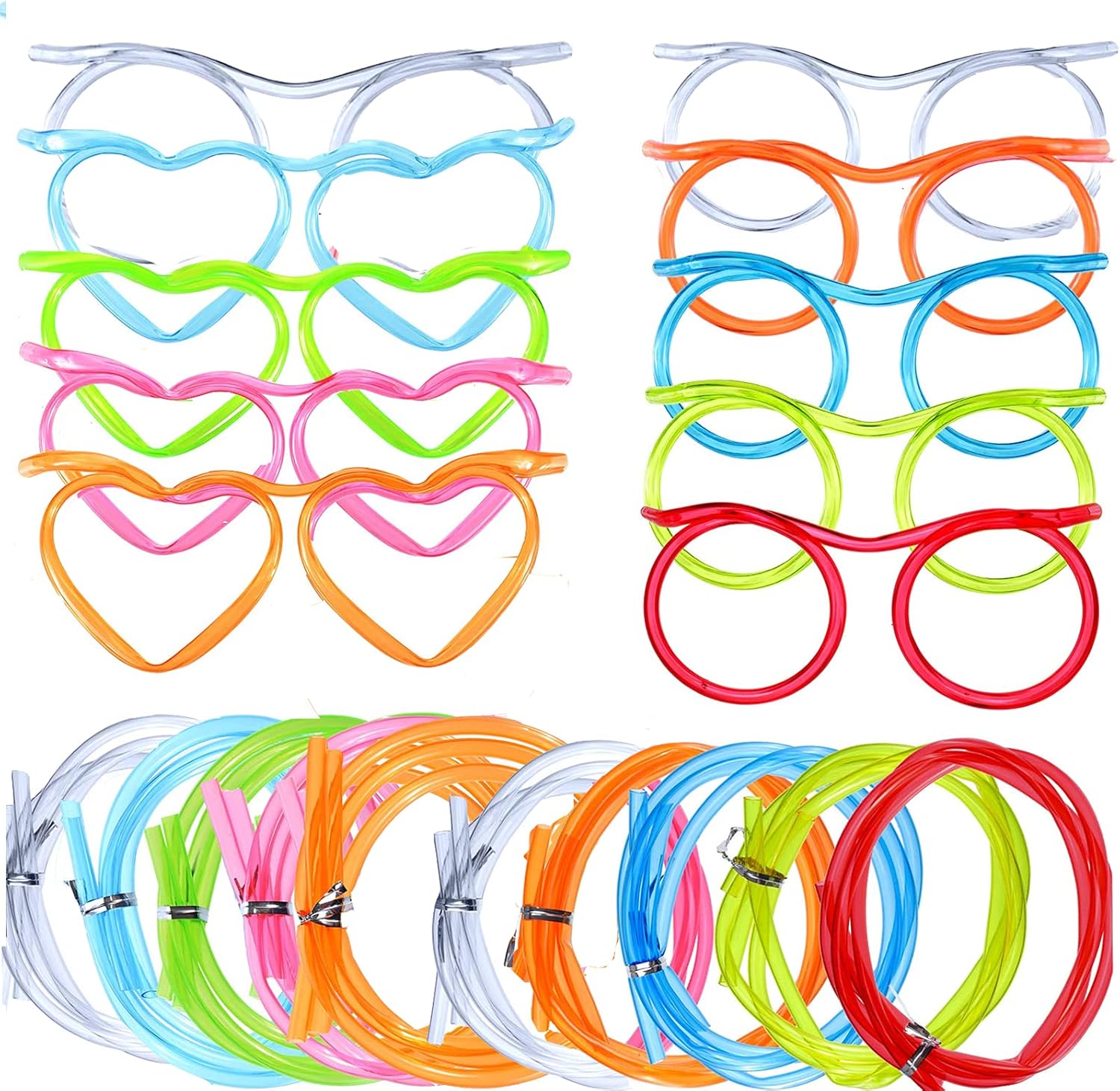 Crazy Glasses Drinking Straws for Kids & Adults