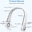 Portable Bladeless Neck Fan, Hands-Free Rechargeable Wearable Personal Fan